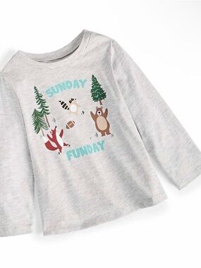 First Impressions Kids Sunday Funday Long Sleeve Shirt Gray 18/24Months